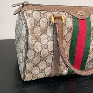 Vintage GUCCI GG Canvas Sherry Boston Bag 247205525040 051023